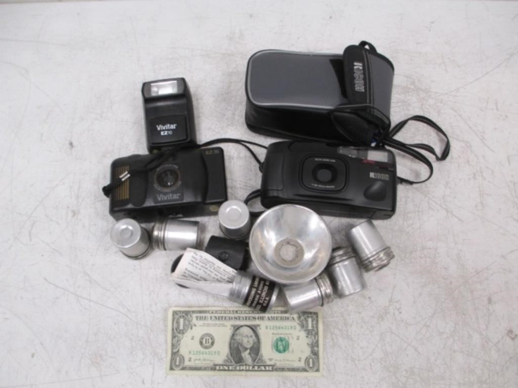 Camera & Accessory Lot - Ricoh RZ-900, Vivitar