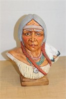 SIGNED CERAMIC NATIVE AMERICAN STYLE BUST
