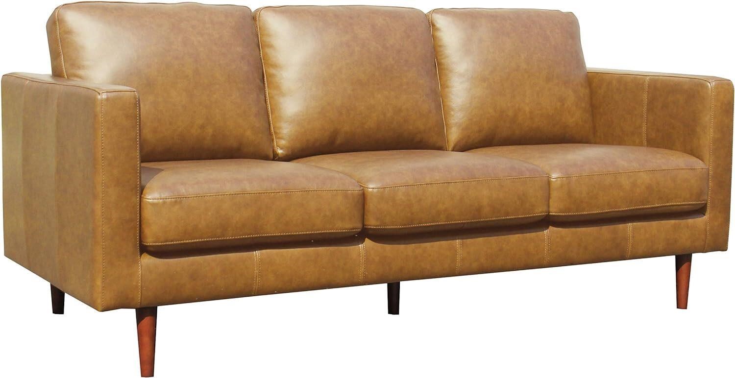 Rivet Revolve Modern Sofa Couch  80W  Caramel