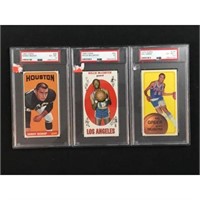 Three 1970 Topps Basketball Graded Cards