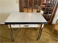 Vintage Enamnal Top Table with Pull Outs
