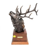 Bull elk sculpture by Bill Lobko