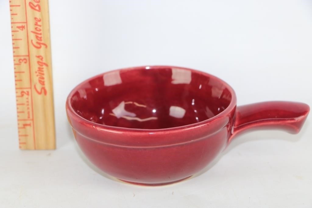 Vtg McCoy Pottery Glaze Burgundy Heinz Bowl