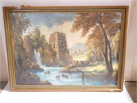 Lot # 3838 - Framed Oil on canvas of European