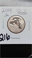 2019-S Clad Proof Washington Quarter War In The Pa