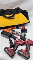 Battery Drill Lot & Scredriver Dewalt bag