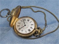 Vintage Sears Pocket Watch W/Chain Untested