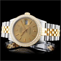 36MM Rolex DateJust Watch Diamonds in YG/SS