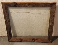 Primitive Barn Wood Large Picture Frame & Glass