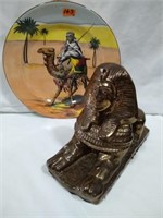 Royal Doulton Desert Scene Plate & Sphinx Statue