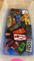 HOT WHEELS, ASSORTED CARS WITH CONTAINER