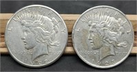 1922-S & 1923 Peace Silver Dollars