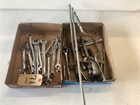 2 boxes of misc.wrenches and tools