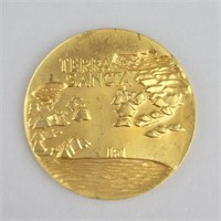 One Ounce Fine Gold Israel Terra Sancta Medal.