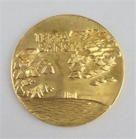One Ounce Fine Gold Israel Terra Sancta Medal.
