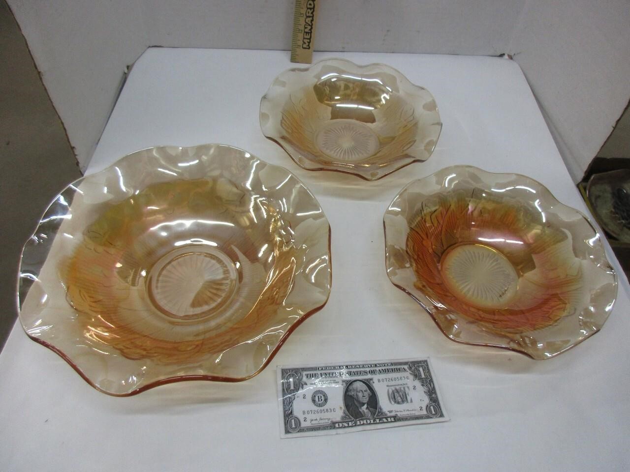 Vintage Carnival glass bowls