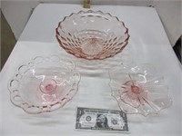 Vintage pink depression glass wear