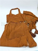 SUEDE SKIRT/TOP/SHAWL BY LEATHER RENDITIONS