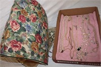 Costume jewelry and hanging cosmetic travel bag