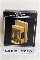 SOLID BRASS MUSIC SIGN BOOKENDS