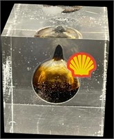 Shell Oil Super Drop Acrylic Paperweight