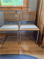 Set of 2 dining chairs metal & wood