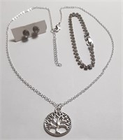 TREE OF LIFE NECKLACE WITH BRACELET & EARRINGS