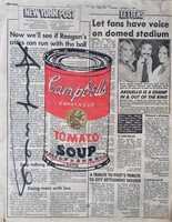 Andy Warhol Original Newspaper drawing Certified