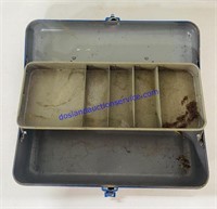 Vintage Blue Metal Top Tackle Box