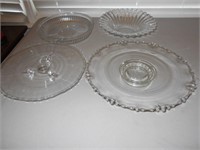 Set of 4 Clear Glass Servers