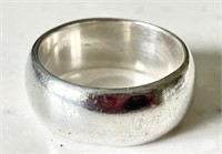 Heavy sterling silver wedding ring --3/8" wide