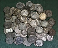 100 US Roosevelt silver dimes