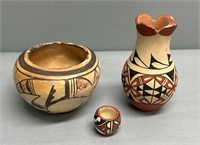 Native American Pottery Lot Collection Signed
