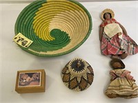 Uganda Basket, Seminole Doll, & Rag Doll