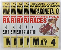 (5) Vtg Auglaize Co. Fair Motorcycle Race Posters