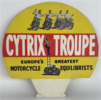 Vintage Cytrix Troupe Motorcycle Stunt Show Sign