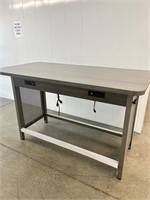 Nice Gray Finish Table with Electrical Outlets