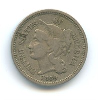 1869 Three Cent - Nickel Composition, Full