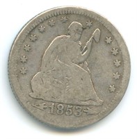 1853 Seated Liberty Quarter with Arrows at Date