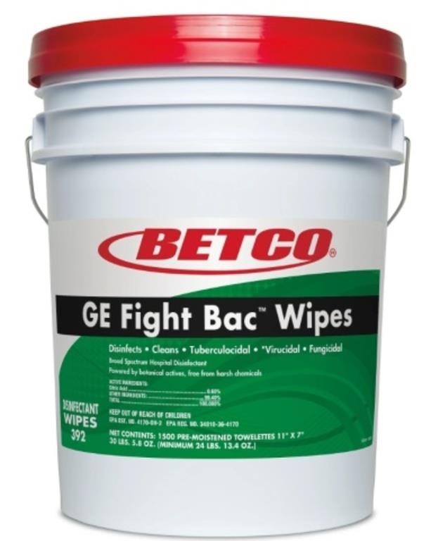 Betco® Big Bucket GE Fight Bac Wipes x 2