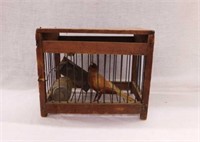 Antique pet bird in cage - Child's school slate