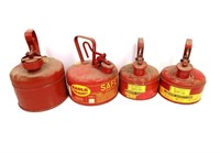 FOUR VINTAGE FUEL CANS