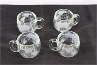 Set of Four Nestle Glass Coffee Mugs