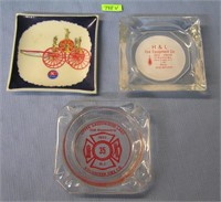 Fire dept supply company advertising ashtrays