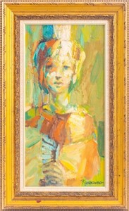 Irving Rosenzweig "Young Girl, Folded Hands" Oil