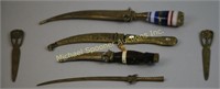 SET 6 BRASS LETTER OPENERS AND DAGGERS