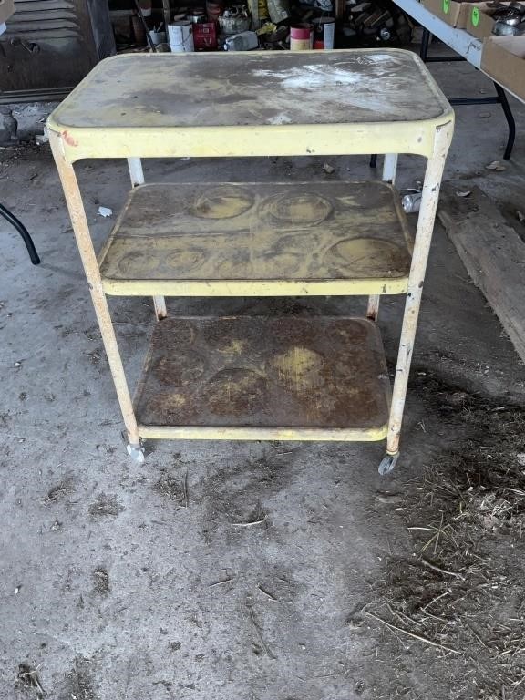 Old metal kitchen cart