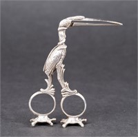 Victorian German Hanau 800 Silver Stork Clamp