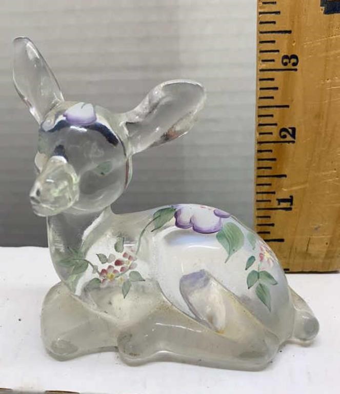 Fenton deer handpainted signed