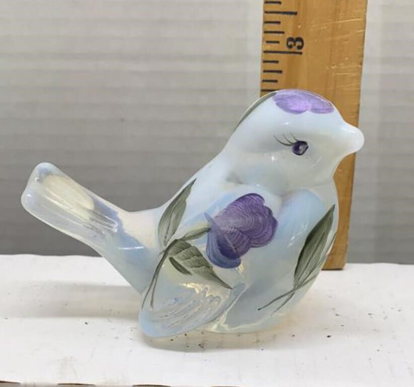 Fenton bird handpainted signed